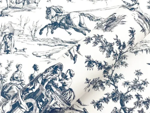Toile Resource Library Seasons Toile Wallpaper - Blue