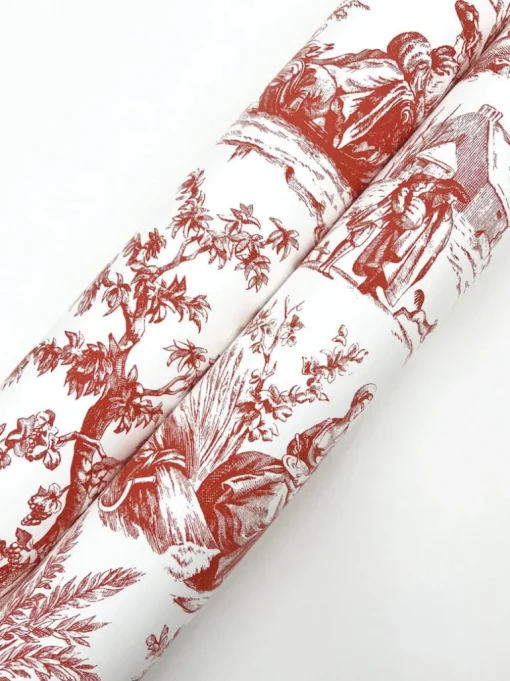 Toile Resource Library Seasons Toile Wallpaper - Red