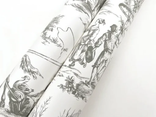 Toile Resource Library Seasons Toile Wallpaper - Gray