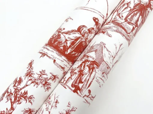 Toile Resource Library Seasons Toile Wallpaper - Red