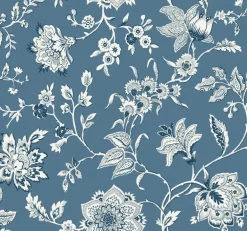 Toile Resource Library Sutton Wallpaper - Blue