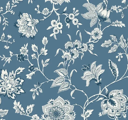 Toile Resource Library Sutton Wallpaper - Blue