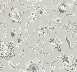 Toile Resource Library Sutton Wallpaper - Gray
