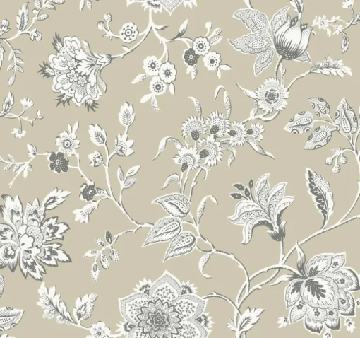 Toile Resource Library Sutton Wallpaper - Brown