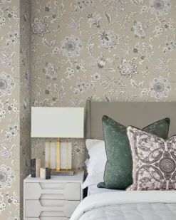Toile Resource Library Sutton Wallpaper - Brown