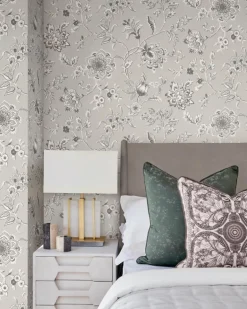 Toile Resource Library Sutton Wallpaper - Gray