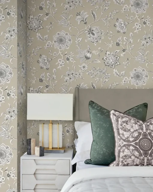 Toile Resource Library Sutton Wallpaper - Brown