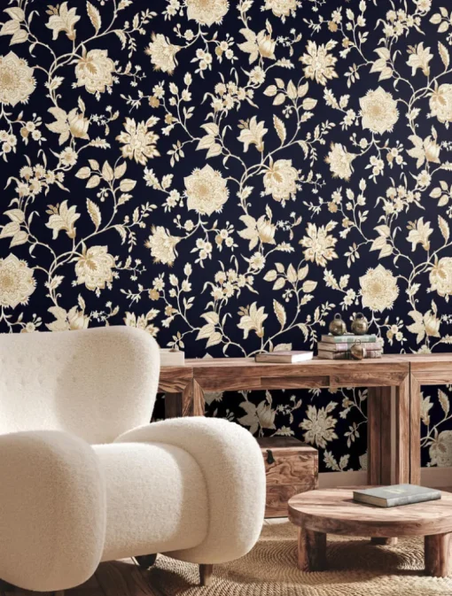 Toile Resource Library Sutton Wallpaper - Black