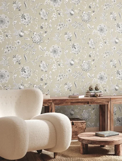Toile Resource Library Sutton Wallpaper - Brown