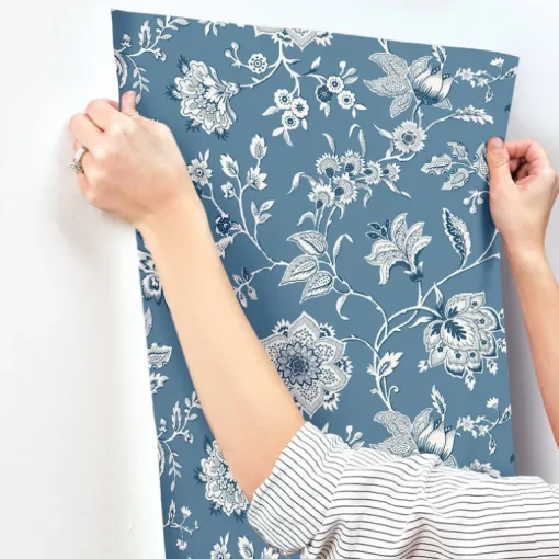 Toile Resource Library Sutton Wallpaper - Blue