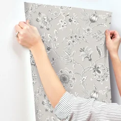 Toile Resource Library Sutton Wallpaper - Gray