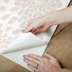 Toss The Bouquet Peel & Stick Wallpaper - Beige