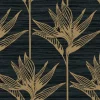 Tropics Resource Library Bird Of Paradise Wallpaper - Black & Gold