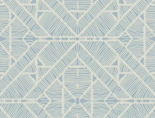 Tropics Resource Library Diamond Macrame Wallpaper - Blue