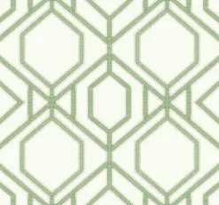 Tropics Resource Library Sawgrass Trellis Wallpaper - Green