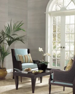 Tropics Resource Library Impression Grasscloth Wallpaper - Gray