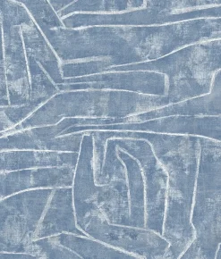 Urban Chalk Graffiti Peel & Stick Wallpaper - Blue