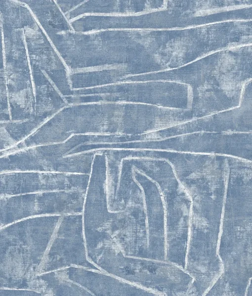 Urban Chalk Graffiti Peel & Stick Wallpaper - Blue