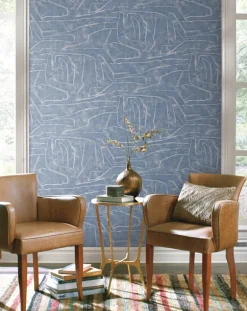 Urban Chalk Graffiti Peel & Stick Wallpaper - Blue