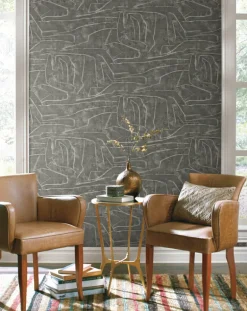 Urban Chalk Graffiti Peel & Stick Wallpaper - Dark Gray