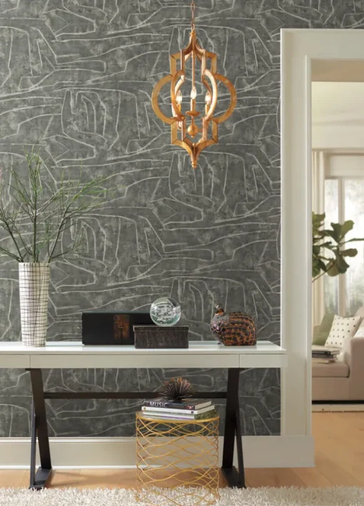 Urban Chalk Graffiti Peel & Stick Wallpaper - Dark Gray