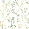 Watercolor Botanicals Alpine Botanical Peel & Stick Wallpaper - Peach