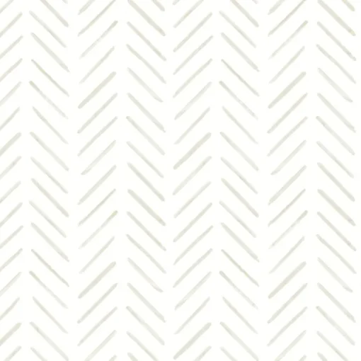 Watercolor Botanicals Painted Herringbone Peel & Stick Wallpaper - Sand