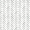 Watercolor Botanicals Painted Herringbone Peel & Stick Wallpaper - Black