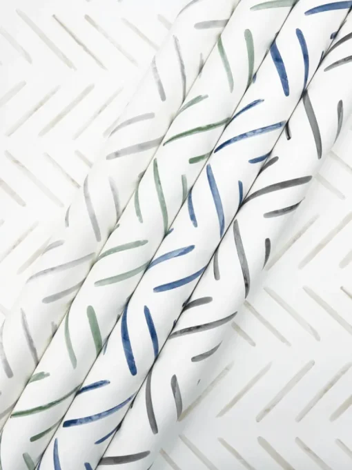 Watercolor Botanicals Painted Herringbone Peel & Stick Wallpaper - Sand