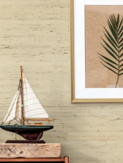 Waters Edge Resource Library Arrowroot Grasscloth Wallpaper - Cream