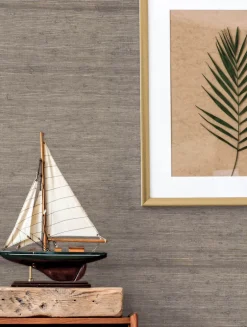 Waters Edge Resource Library Arrowroot Grasscloth Wallpaper - Brown