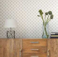Waters Edge Resource Library French Scallop Wallpaper - Beige