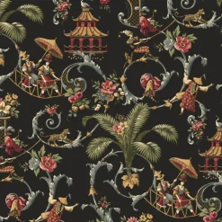 Waverly Classics Mandarin Rose Wallpaper - Red
