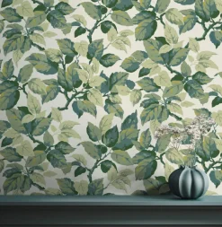 Westbury Forest Canopy Leaf Wallpaper - Green
