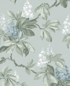 Westbury Forest Chestnut Floral Wallpaper - Blue