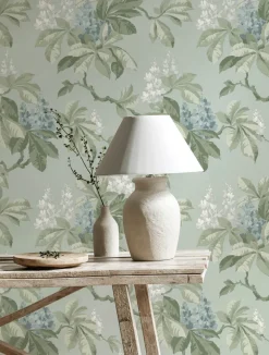 Westbury Forest Chestnut Floral Wallpaper - Blue