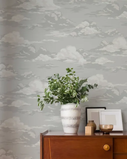 Westbury Forest Cumulus Clouds Wallpaper - Grey