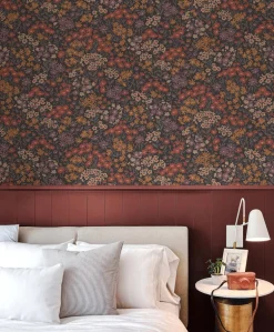 Westbury Forest Ditsy Daisies Wallpaper - Orange