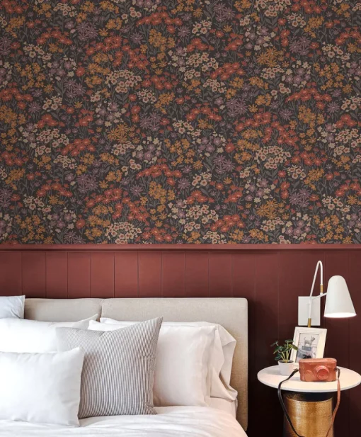 Westbury Forest Ditsy Daisies Wallpaper - Orange