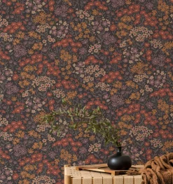 Westbury Forest Ditsy Daisies Wallpaper - Orange