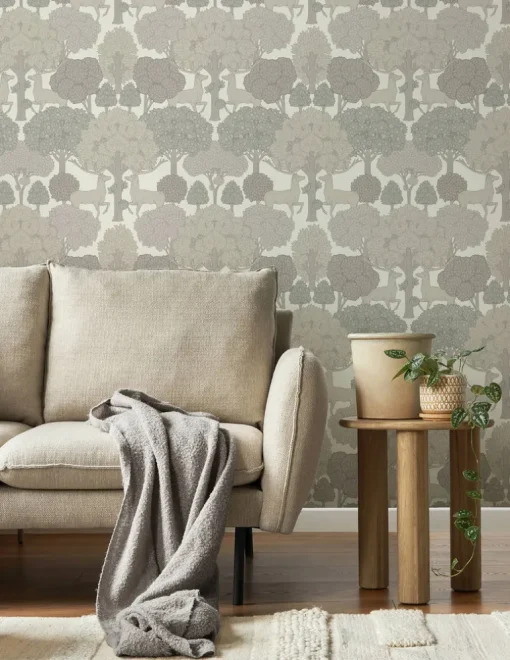 Westbury Forest Forest of Arden Deer Wallpaper - Grey