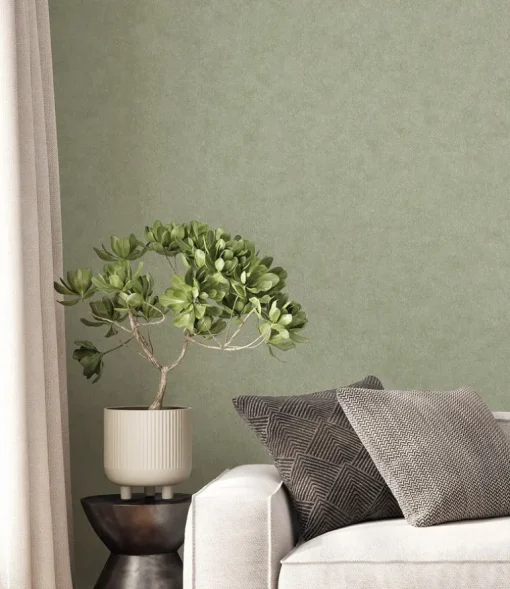 Westbury Forest Heritage Plain Wallpaper - Green