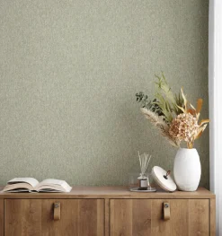 Westbury Forest Herringbone Tweed Wallpaper - Green