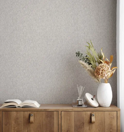 Westbury Forest Herringbone Tweed Wallpaper - Grey