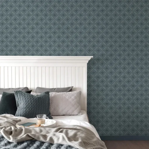 Westbury Forest Morgrove Trellis Wallpaper - Blue