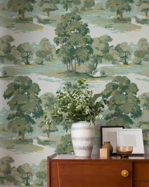 Westbury Forest Sherwood Glade Wallpaper - Green