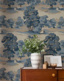 Westbury Forest Sherwood Glade Wallpaper - Blue