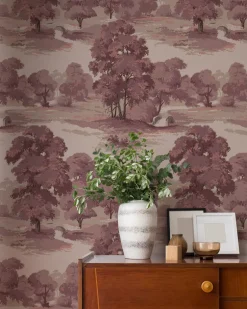 Westbury Forest Sherwood Glade Wallpaper - Merlot