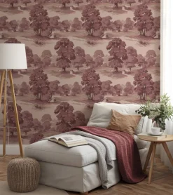 Westbury Forest Sherwood Glade Wallpaper - Merlot