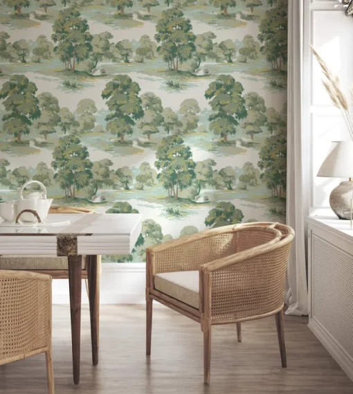 Westbury Forest Sherwood Glade Wallpaper - Green